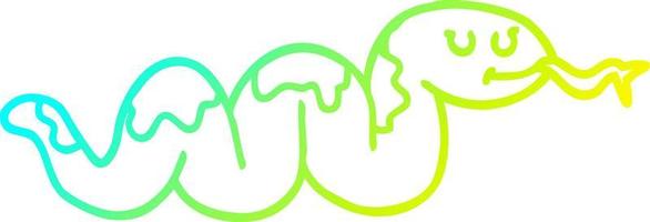 cold gradient line drawing cartoon snake vector