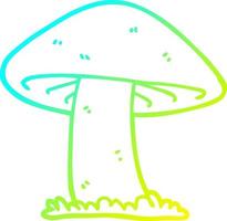 cold gradient line drawing cartoon mushroom vector