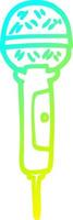 cold gradient line drawing cartoon microphone vector