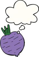 cartoon vegetable and thought bubble vector