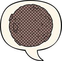 cartoon moon and speech bubble in comic book style vector