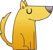 quirky gradient shaded cartoon dog vector