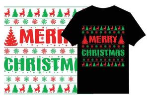 Merry Christmas typographic T-Shirt vector. vector
