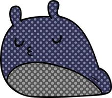 cartoon kawaii fat cute slug vector