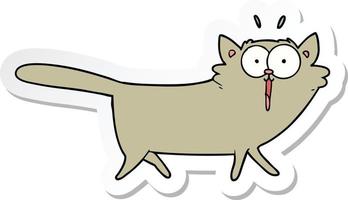 sticker of a cartoon cat vector