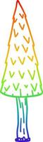 rainbow gradient line drawing cartoon christmas tree vector