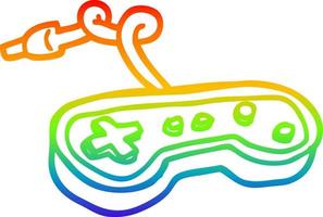 rainbow gradient line drawing cartoon games controller vector