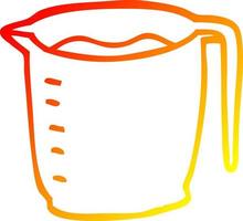 warm gradient line drawing cartoon jug vector