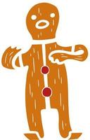 cartoon doodle of a gingerbread man vector