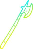 cold gradient line drawing cartoon medieval halberd vector