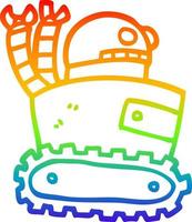 rainbow gradient line drawing cartoon robot vector