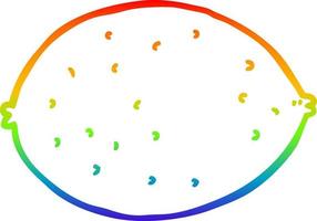 rainbow gradient line drawing cartoon lemon vector