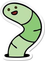sticker of a quirky hand drawn cartoon snake vector