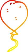 warm gradient line drawing cartoon balloon vector