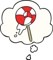 cartoon lollipop and thought bubble vector