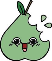 cute cartoon green pear vector