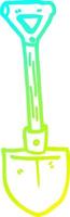 cold gradient line drawing cartoon shovel vector