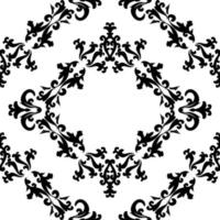 Seamless pattern with swirls. Mehndi pattern. Black and white abstraction in damask style. Vector illustration.