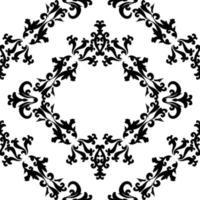 Seamless pattern with swirls. Mehndi pattern. Black and white abstraction in damask style. Vector illustration.