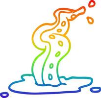 rainbow gradient line drawing cartoon spooky tentacle vector