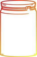 warm gradient line drawing cartoon empty glass jar vector