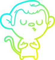 cold gradient line drawing cartoon monkey vector