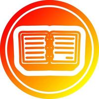 note book circular in hot gradient spectrum vector