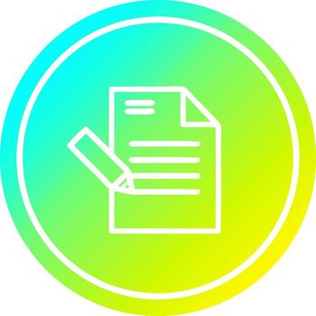 writing document circular in cold gradient spectrum vector