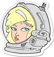 pegatina de una astronauta de dibujos animados vector