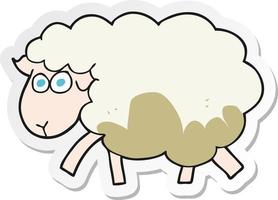 sticker of a cartoon muddy sheep vector