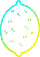 cold gradient line drawing cartoon lemon fruit vector