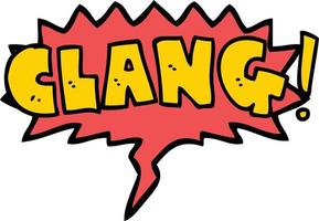 cartoon word clang and speech bubble vector