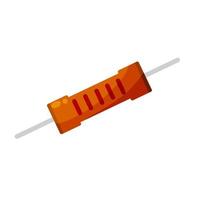 Resistor. Electrical engineering and electronics with two pins on white background vector