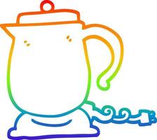 rainbow gradient line drawing cartoon kettle vector