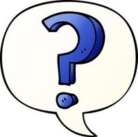 cartoon question mark and speech bubble in smooth gradient style vector