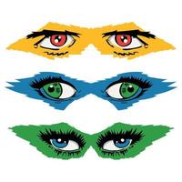 Eyes collection of Comic style, Cartoon Colored Eyes set vector