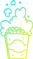 cold gradient line drawing cartoon popcorn vector