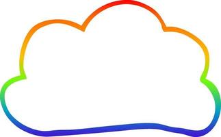 rainbow gradient line drawing cartoon weather cloud vector