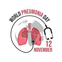 World pneumonia day vector image