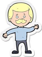 sticker of a cartoon dad waving vector