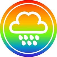 rain cloud circular in rainbow spectrum vector