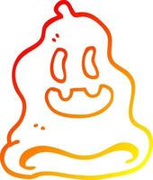 warm gradient line drawing cartoon spooky ghost vector