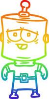 rainbow gradient line drawing cartoon robot vector