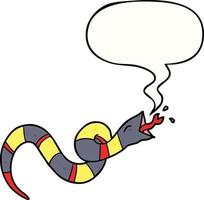 cartoon hissing snake and speech bubble vector