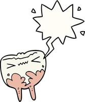 cartoon bad tooth and speech bubble vector