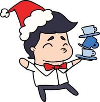 christmas cartoon of kawaii boy vector