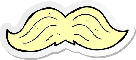 sticker of a cartoon mustache vector