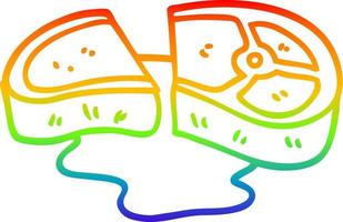 rainbow gradient line drawing cartoon rare steak vector