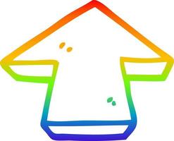 símbolo de flecha de dibujos animados de dibujo de línea de degradado de arco iris vector