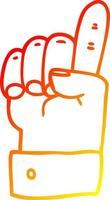 warm gradient line drawing cartoon pointing hand vector